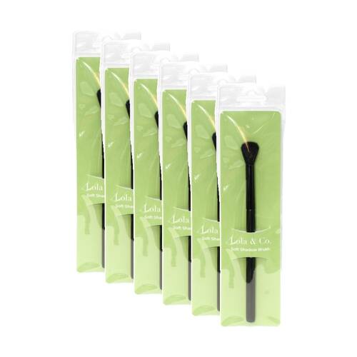 6PK Lola & Co Soft Shadow Eyeshadow Blending Makeup Accessory Brush Black