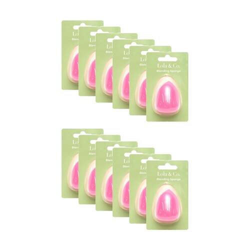 12PK Lola & Co Foundation Concealer Makeup Blending Sponge Pink