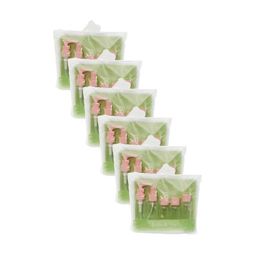 6x 5pc Lola & Co Makeup Travel Container Kit W/ 5 Clear Bottles