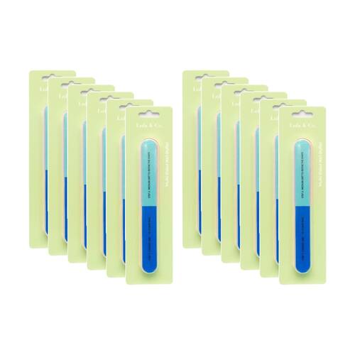 12PK Lola & Co Nail Buffer Manicure Pedicure Grit Multi Side Colour Assorted