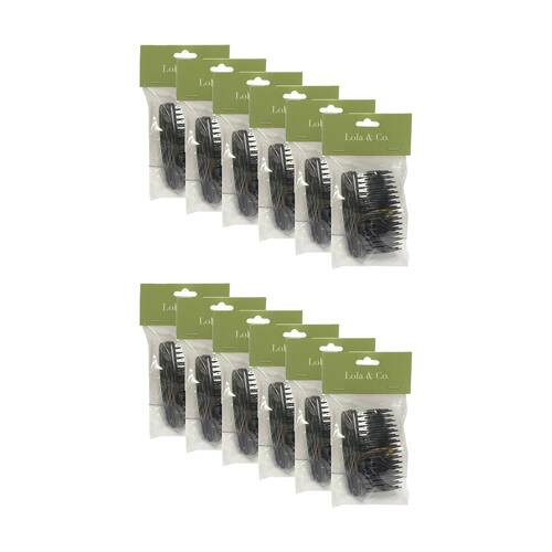 12x 4pc Lola & Co Plastic Hair Side Brush Combs Set Assorted