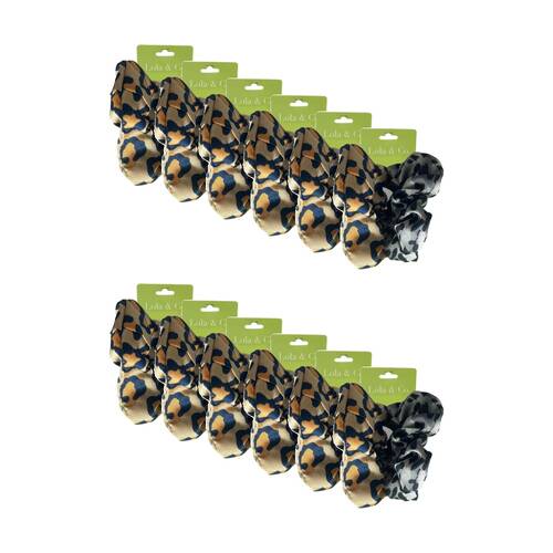 12x 2pc Lola & Co Animal Scrunchies Set Women's Hair Accessories Leopard Print
