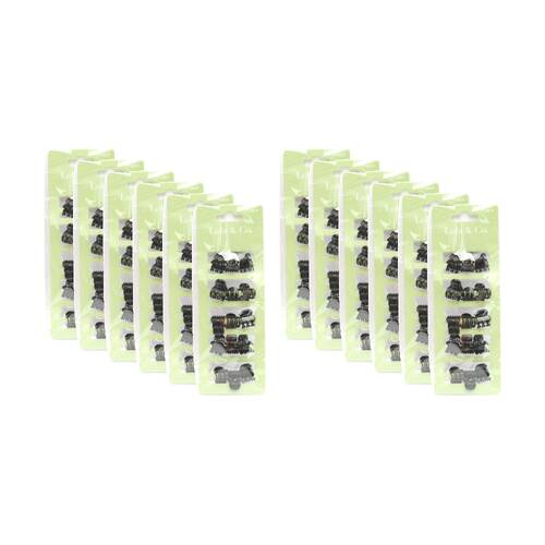 12x 15pc Lola & Co Mini Hair Clip Set Women's Accessories Assorted