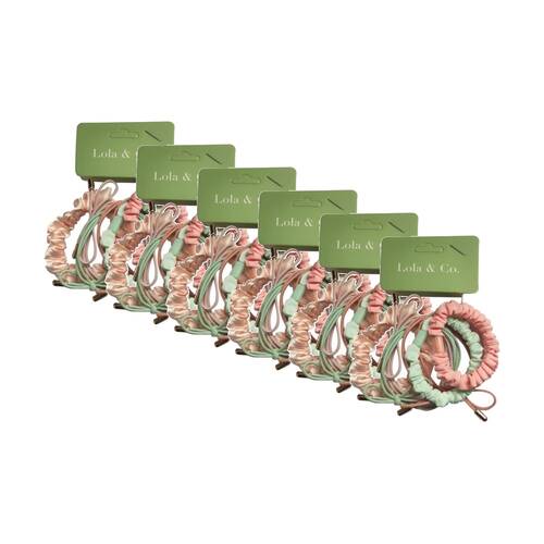 6x 6pc Lola & Co Hair Tie Accessory Set Women's Accessories Assorted