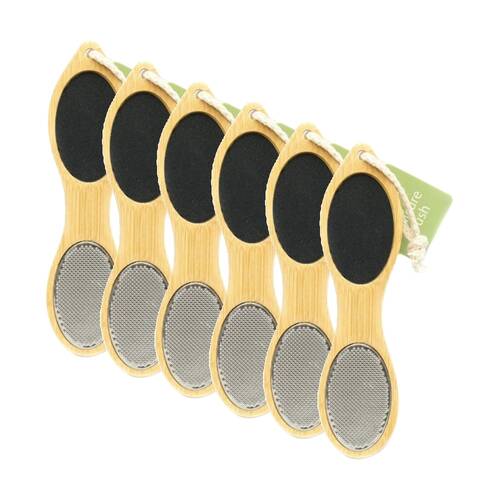 6PK Lola & Co Dual-Surface Foot Scrub Brush W/ Exfoliating Polishing File