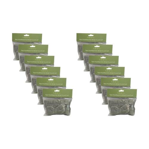12PK Lola & Co Spa Headband Wrist Guard Set Women's Hair Accessories Assorted