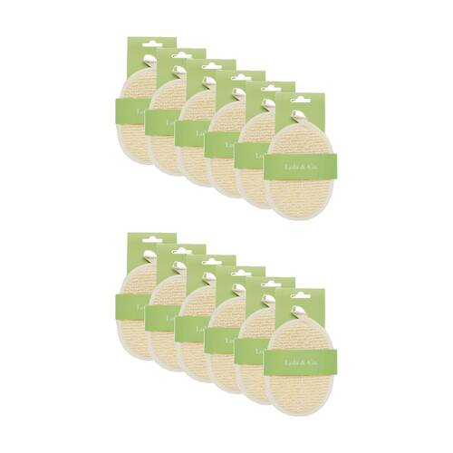 12PK Lola & Co Exfoliating Bath Shower Loofah Scrubbing Pad W/ Hanging Loop