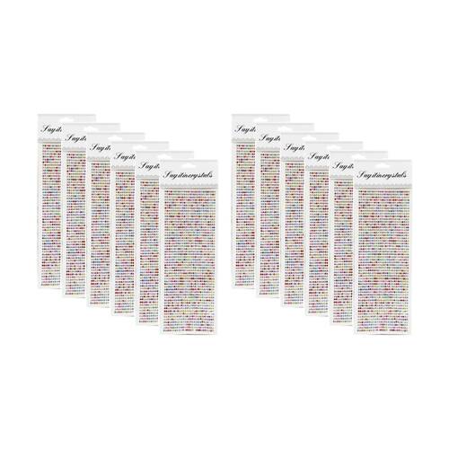 12PK Braz Gem Body Sticker Set Nail Face & Hair Accessories 30x11cm Assorted