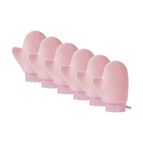 6PK Braz Even Application Self Tan Mitt W/ Hanging Loop Assorted