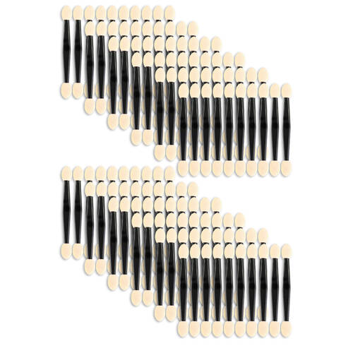 12PK Braz Dual-Ended Sponge Applicators Disposable Makeup Tips Black