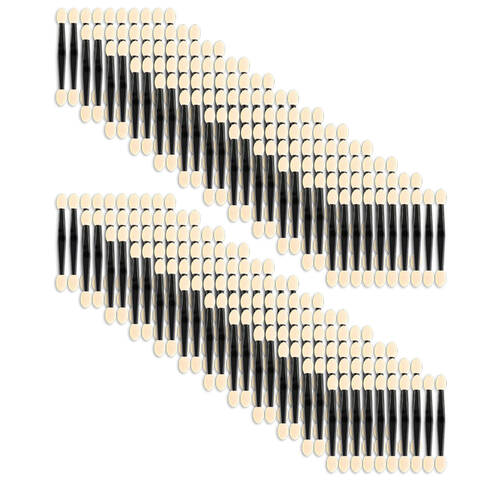 24PK Braz Dual-Ended Sponge Applicators Disposable Makeup Tips Black