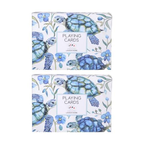 2PK LVD Turtle-Themed Poker/Game Playing Cards Standard Deck 8.9x6.3cm