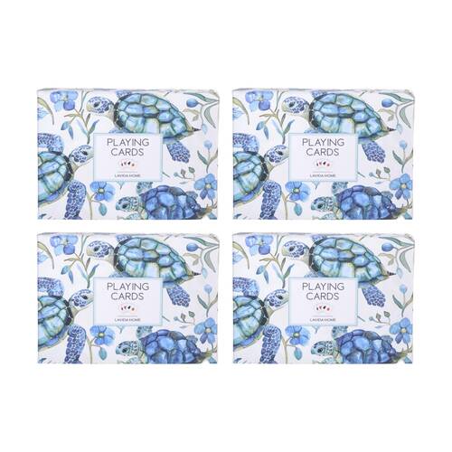 4PK LVD Turtle-Themed Poker/Game Playing Cards Standard Deck 8.9x6.3cm