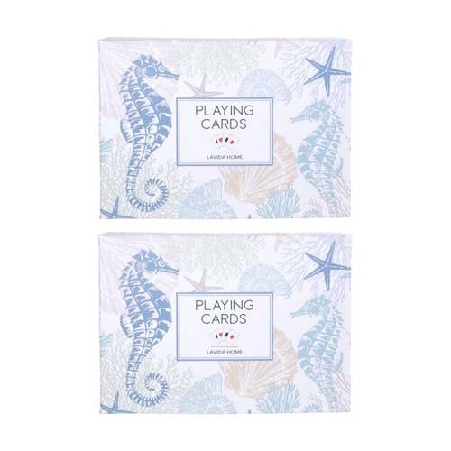 2PK LVD Seahorse-Themed Poker/Game Playing Cards Standard Deck 8.9x6.3cm