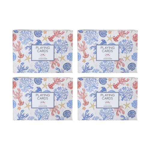 4PK LVD Lobster-Themed Poker/Game Playing Cards Standard Deck 8.9x6.3cm