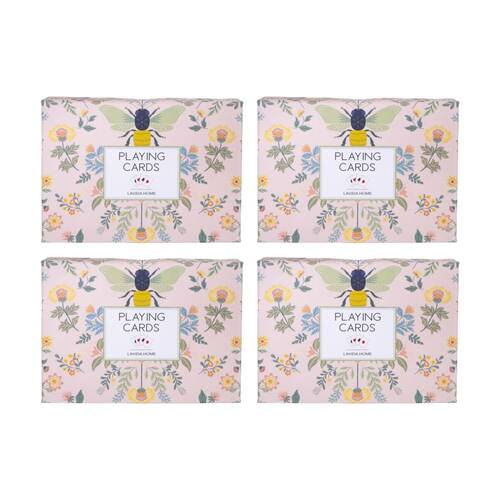 4PK LVD Bee Folk-Themed Poker/Game Playing Cards Standard Deck 8.9x6.3cm