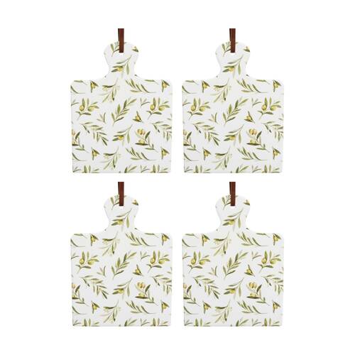 4PK LVD Olives Square Ceramic/Cork Trivet Home Kitchen Decor 20.5x15cm