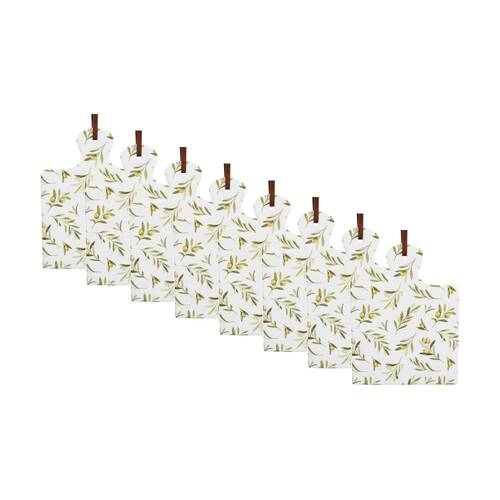 8PK LVD Olives Square Ceramic/Cork Trivet Home Kitchen Decor 20.5x15cm