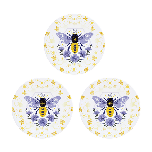 3PK LVD Boho Bee Ceramic/Cork Kitchen Trivet/Placemat 25x25cm Multicoloured
