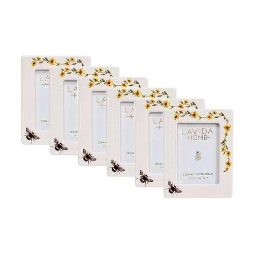 6PK LVD 5x7 Inch Bee Flora Table/Wall Hanging Picture/Photo Frame 23x18x1cm