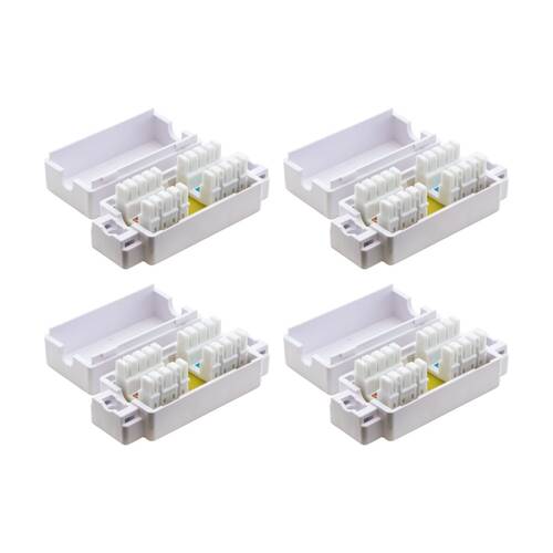 4PK Doss Cat6 Inline Coupler Punch Down Joiner Connector Surface Mount