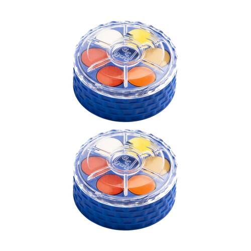 2PK Educational Colours 24 Disc Stack-Twist Watercolour Paint Set Kids Art/Craft