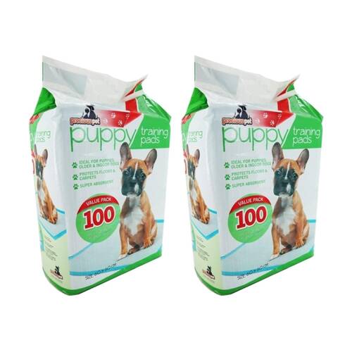 2x 100pc Braz Puppy Obedience Toilet Training Super Absorbent Pads 60x60cm