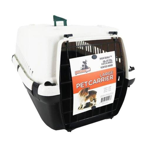 Braz Pet Dog & Cat Carrier W/ Vented Metal Door Top Handle 58x38x34cm L