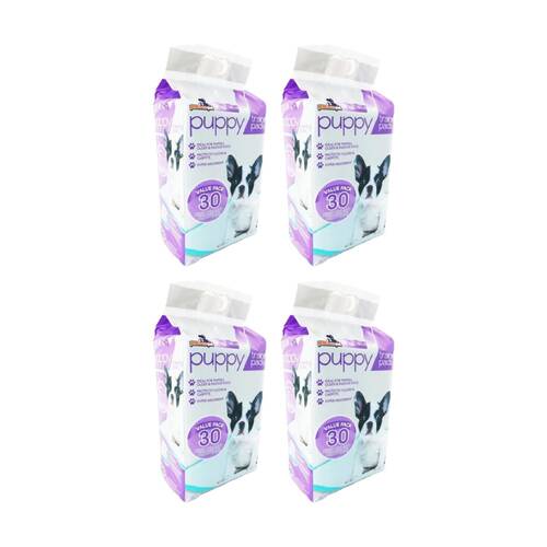 4x 30pc Braz Puppy Obedience Toilet Training Super Absorbent Pads 56x56cm