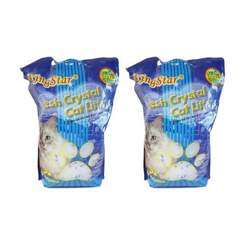 2PK Kingstar Fresh Crystal Odour Control Kitty Litter Bag Up to 40 Days 5L