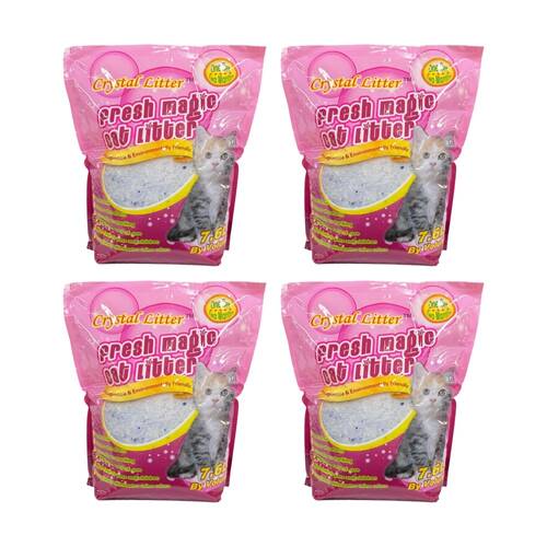 4PK Braz Fresh Magic Odour Control Kitty Litter Bag Up to Two Months 7.6L