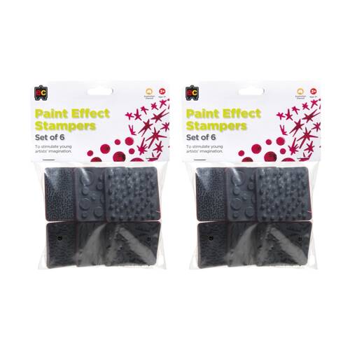 2x 6pc Educational Colours Paint Effect Stampers Set Kids Art 3y+