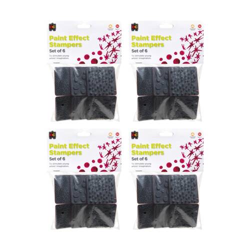4x 6pc Educational Colours Paint Effect Stampers Set Kids Art 3y+