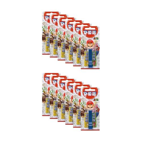 12PK Pez Fruit Flavoured Candy Dispenser Super Mario Edition 17g Assorted