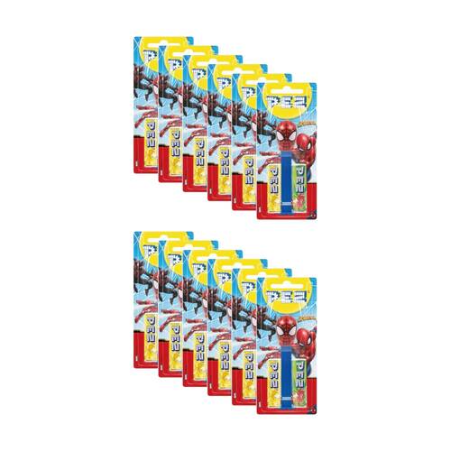 12PK Pez Fruit Flavoured Candy Dispenser Spiderman Edition 17g Assorted