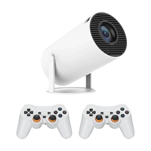 3pc Laser Portable Smart Projector With Games & Two Controllers White