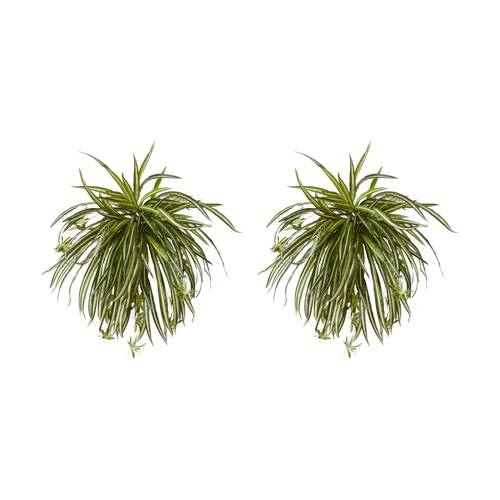2PK E Style Spider Plant Variegated Indoor Outdoor Plastic Wire 58x58x50cm