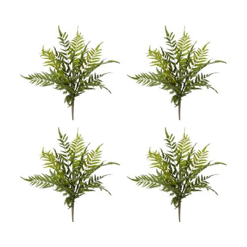 4PK E Style Fern Chain Outdoor Plastic Wire Plant Green 36x36x46cm