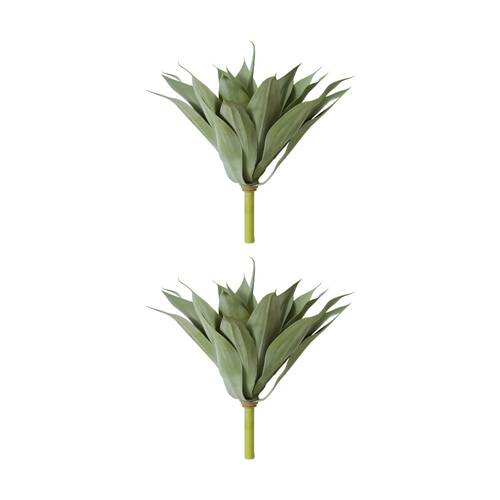 2PK E Style Agave Artificial Plant Stem Plastic Wire Grey Green 55x55x52cm