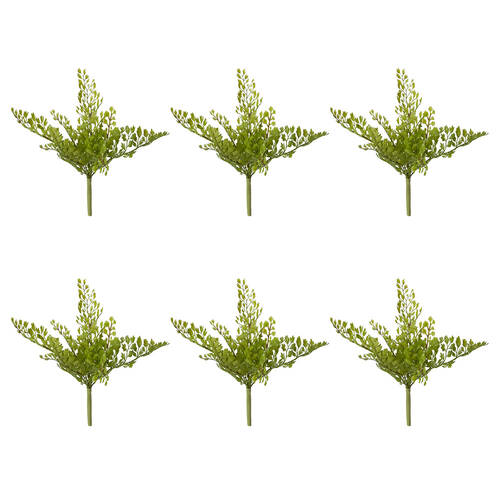 6PK E Style Fern Maiden Hair Artificial Plant Stem Plastic Green 20x12x20cm