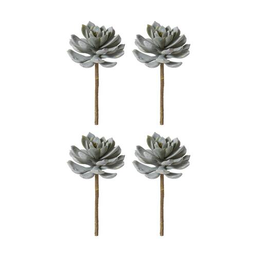 4PK E Style Echeveria Elegans Stem Artificial Succulent Wire Green 15x15x23cm
