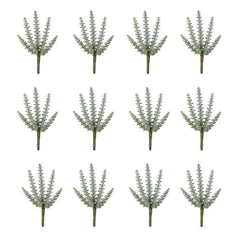 12PK E Style String Of Buttons Sedum Stem Artificial Succulent Plastic Wire Grey
