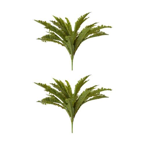 2PK E Style Fern Asplenium Artificial Plant Fabric Plastic Wire Green 60cm