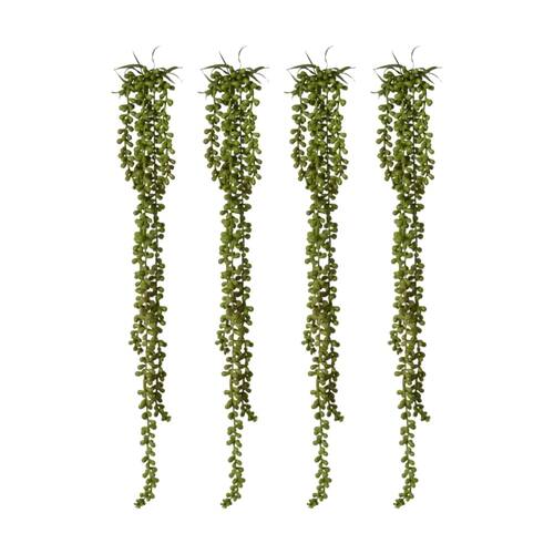 4PK E Style String Of Pearls Hanging Plant Lifelike Artificial Green 8x8x71cm
