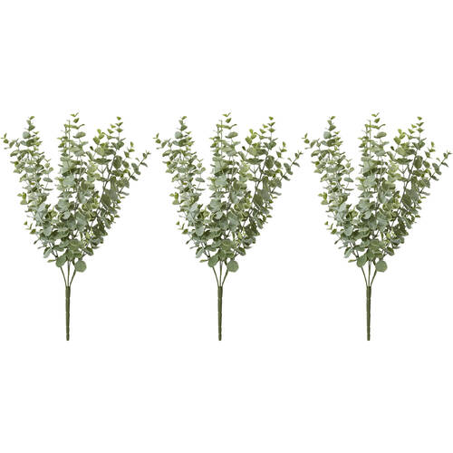 3PK E Style Eucalyptus Bush Lifelike Artificial Plant Grey Green 30x30x44cm