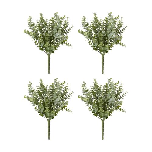 4PK E Style Eucalyptus Bush Lifelike Artificial Plant Grey Green 26x26x36cm