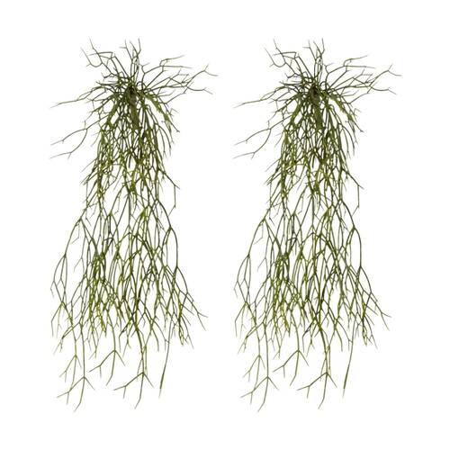 2PK E Style Cactus Pencil Plant Artificial Hanging Indoor Decor Green 17x16x53cm