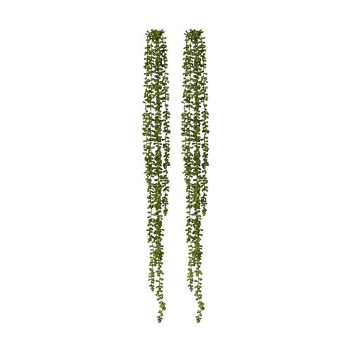 2PK E Style String Of Pearls Hanging Plant Lifelike Artificial Green 10x8x96cm