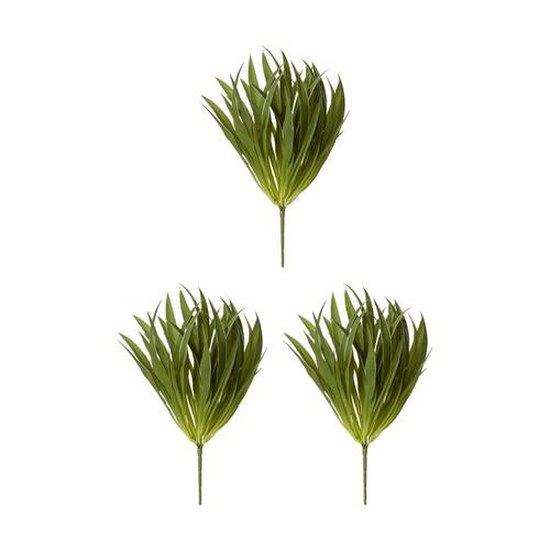 3PK E Style Grass Buffalo Plant Artificial Indoor Interior Green 30x30x35cm