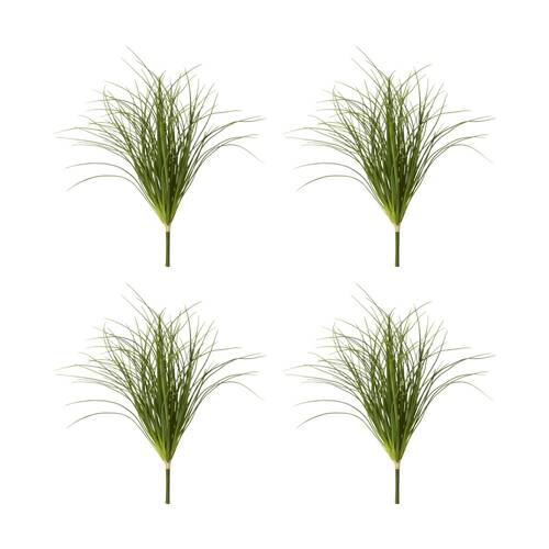 4PK E Style Grass Tussock Plant Green Lifelike Artificial Indoor 55x55x65cm